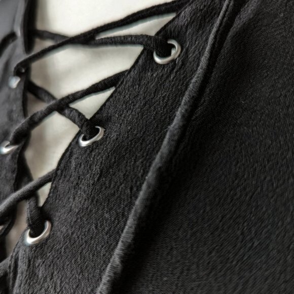 Wilfred black lace up long sleeve blouse - Picture 4 of 6